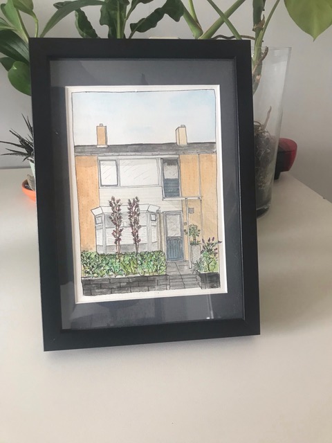 Huizenportet Kampen Huizenportret ingelijst te Kampen